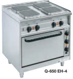 Elektroherde mit quadratischen Kochplatten Bautiefe 650 mm Q-650-EST-4