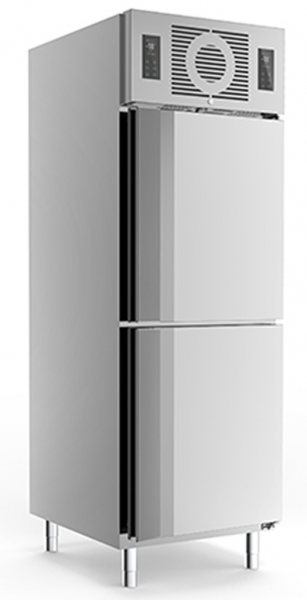 Edelstahlkühlschrank KU 725 2-türig mit Trennwand